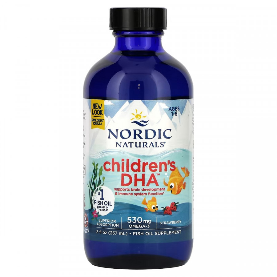 ДГК для Дітей, зі Смаком Полуниці, Children's DHA, Strawberry, Nordic Naturals, 237 мл