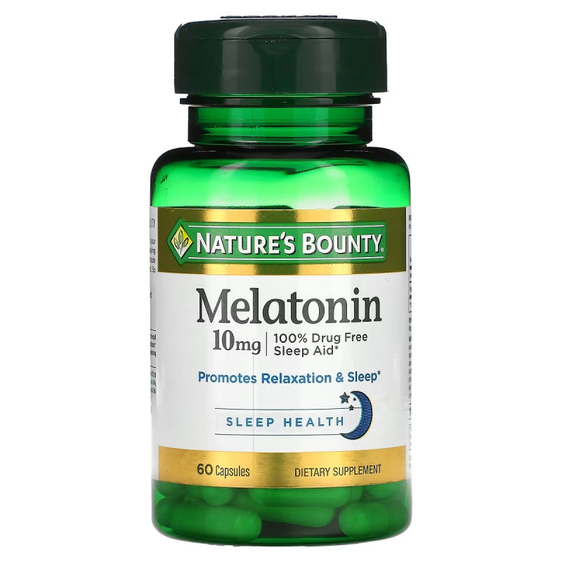 Мелатонин, 10 мг, Melatonin, Nature's Bounty, 60 капсул