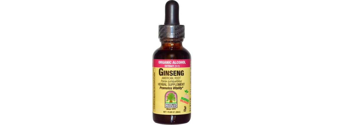 Американський Женьшень, екстракт органічного спирту (1:1), Ginseng, American, Root, Organic Alcohol Extract, Nature's Answer, 30 мл