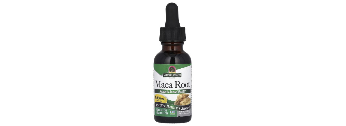 Мака, 1000 мг, без спирту, Maca Root, Alcohol-Free, Nature's Answer, 30 мл