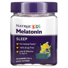 УЦЕНКА Мелатонин для детей от 4 лет, 1 мг, вкус ягод, Melatonin, Ages 4+, Natrol, 90 жевательных таблеток (мята)