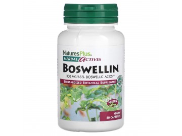 Босвелін, 300 мг, Boswellin, Herbal Actives, Natures Plus, 60 Вегетаріанських Капсул