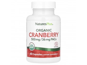 Журавлина органічна, 500 мг, Organic Cranberry, Natures Plus, 60 капсул