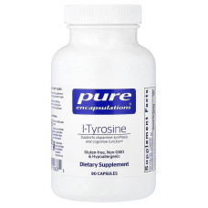 L-тирозин, 500 мг, L-Tyrosine, Pure Encapsulations, 90 капсул