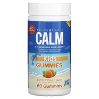 Магний для детей, вкус сладкого цитруса, CALM Kids Gummies, Natural Vitality, 60 жевательных конфет