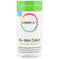 50+ Пищевые мультивитамины для взрослых, Food-Based Multivitamin, Rainbow Light, 90 мини-таблеток