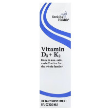 УЦІНКА Вітамін D3+K2 у краплях, Vitamin D3+K2 Drops, Seeking Health, 30 мл (пошкоджена коробка)