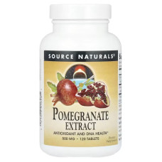 Экстракт граната, 500 мг, Pomegranate Extract, Source Naturals, 120 таблеток