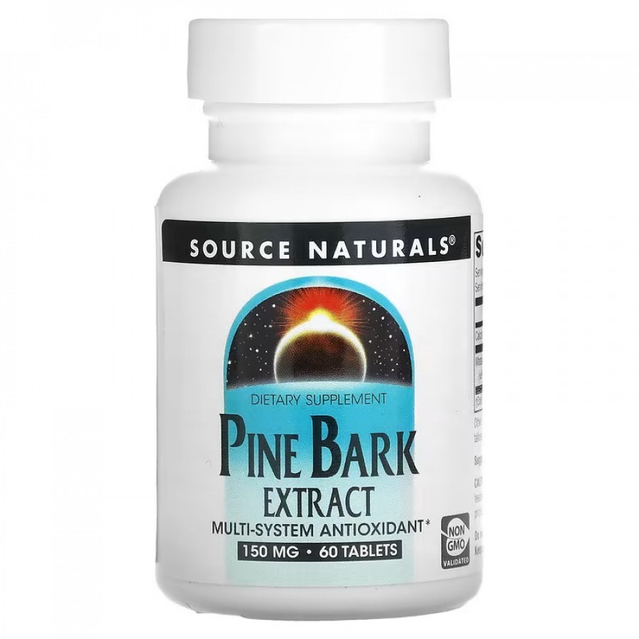 Екстракт соснової кори, 150 мг, Pine Bark Extract, Source Naturals, 60 таблеток