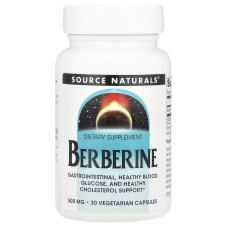 Берберін, 500 мг, Berberine, Source Naturals, 30 вегетаріанських капсул