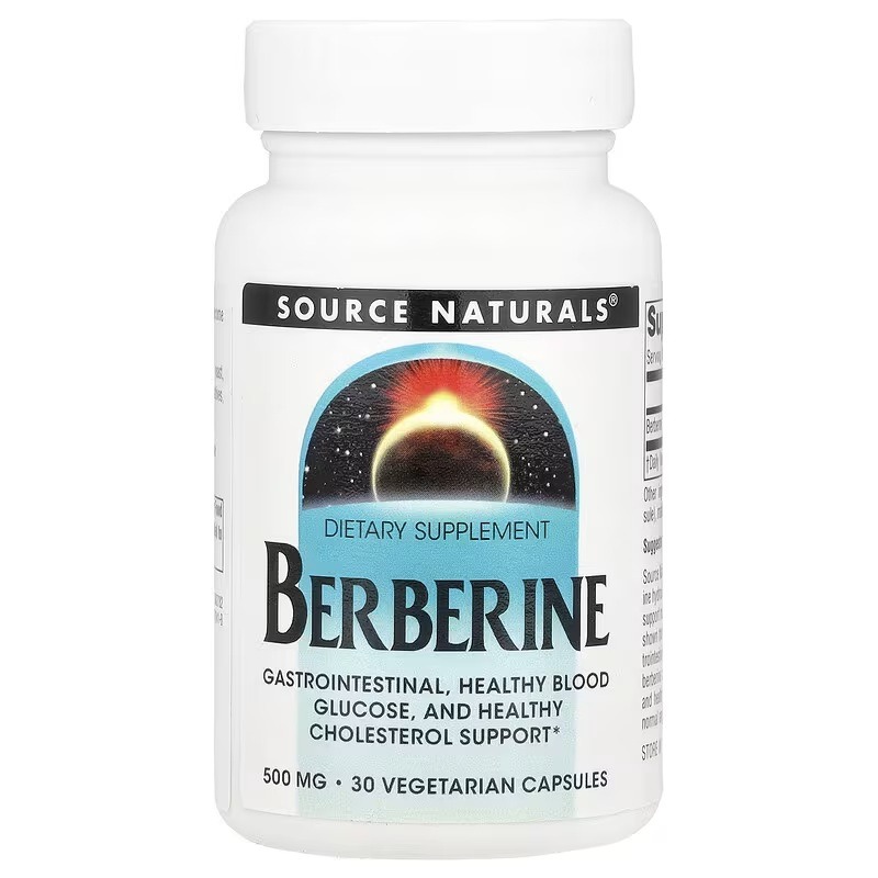 Берберін, 500 мг, Berberine, Source Naturals, 30 вегетаріанських капсул