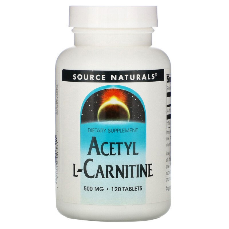 Ацетил L-Карнитин 500 мг, Acetyl L-Carnitine, Source Naturals, 120 таблеток