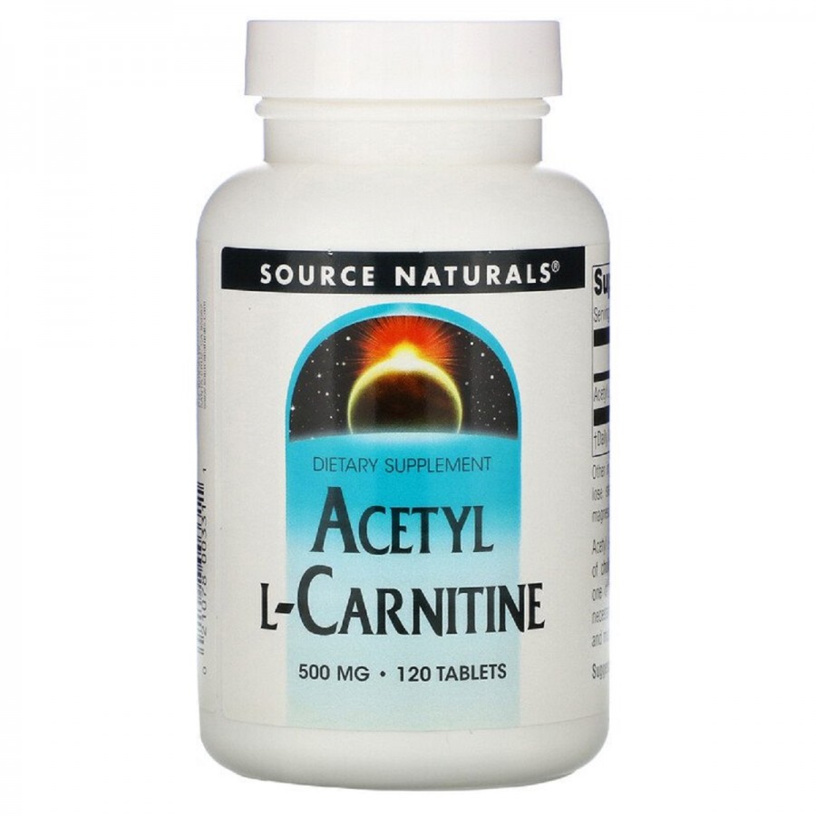 Ацетил L-Карнітин 500 мг, Acetyl L-Carnitine, Source Naturals, 120 таблеток