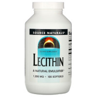 Лецитин 1200мг, Source Naturals, 100 желатиновых капсул