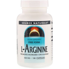 L-Аргинин 500мг, Source Naturals, 100 капсул