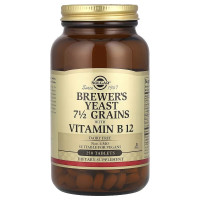 Пивные дрожжи с витамином B12, Brewer's Yeast, 7 1/2 Grains with Vitamin B12, Solgar, 250 таблеток