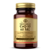 Вегетарианский Коэнзим Q-10, 60 мг, Vegetarian CoQ-10, Solgar, 30 вегетарианских капсул