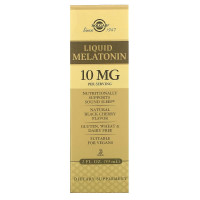 Мелатонин жидкий, 10 мг, вкус вишни, Liquid Melatonin, Solgar, 59 мл