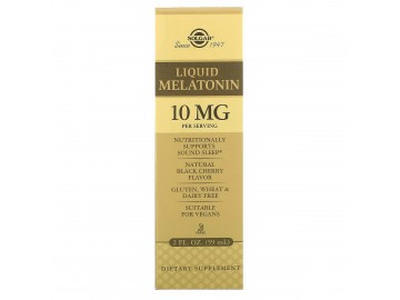 Мелатонін рідкий, 10 мг, смак черешні, Liquid Melatonin, Solgar, 59 мл