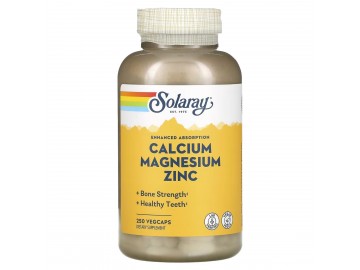 Кальцій Магній Цинк, Calcium Magnesium Zinc, Solaray, 250 капсул