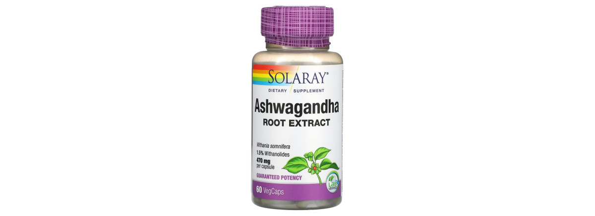 Ашваганда, 470 мг, Ashwagandha, Solaray, 60 вегетаріанських капсул