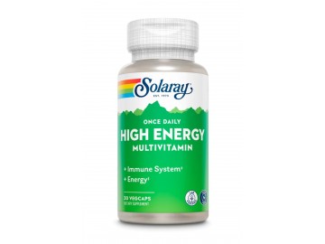 Мультивітаміни, без заліза, Once Daily High Energy Iron-Free, Solaray, 30 вегетаріанських капсул