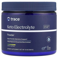 УЦІНКА Електроліти-Кето, смак лимон та лайм, Keto Electrolyte Powder, Trace, 369 гр (пошкоджено кришку)