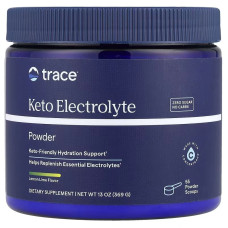 УЦІНКА Електроліти-Кето, смак лимон та лайм, Keto Electrolyte Powder, Trace, 369 гр (пошкоджено кришку)