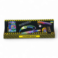 Игровой набор "BIG BOX Nest", деревянный - резинкострел, ножи, перчатки, брелок