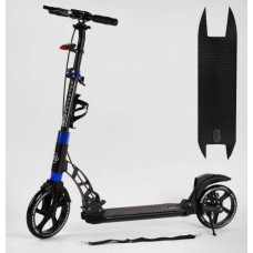 Самокат двухколесный "Best Scooter" резиновый коврик, ФАРА, переднее колесо PU 230 мм, заднее колесо 200 мм, 2 амортизатора, дисковый тормоз