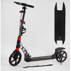 Самокат двухколесный "Best Scooter" резиновый коврик, ФАРА, переднее колесо PU 230 мм, заднее колесо 200 мм, 2 амортизатора, дисковый тормоз