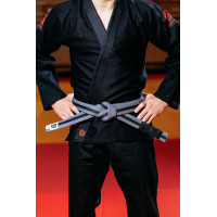 Сіро-чорний пояс для джиу джитсу ТМ KINTAYO, 180 зріст