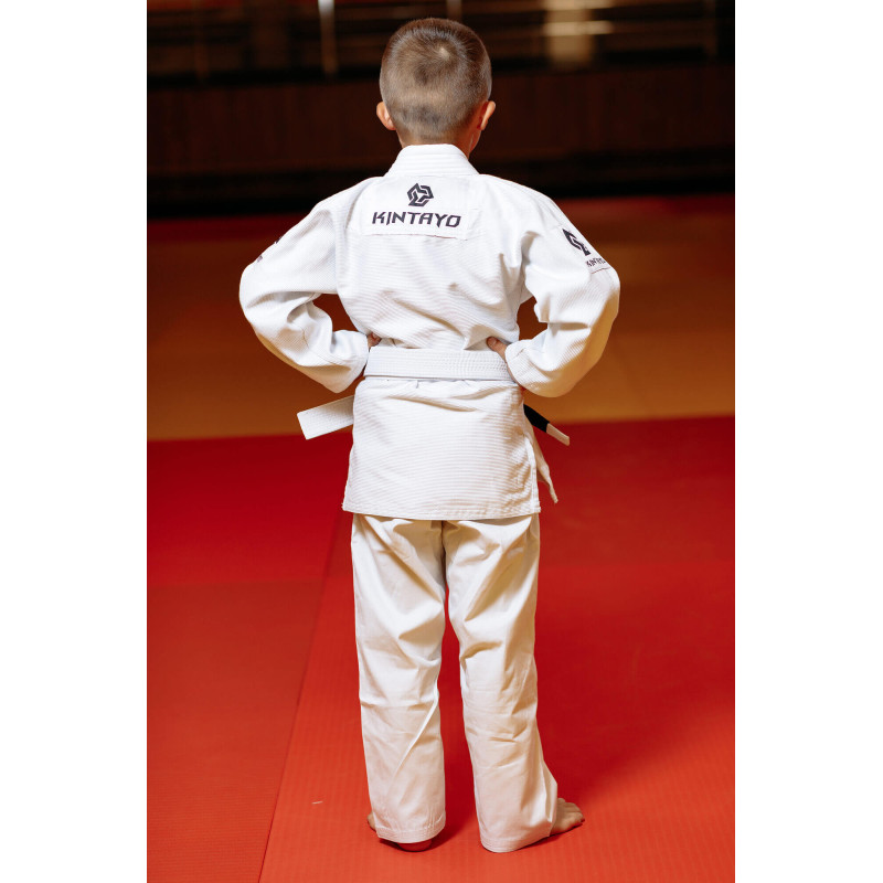 Кімоно для джиу - джитсу біле, TM "Kintayo", 120 зріст, щільність 350 гр/м.кв.