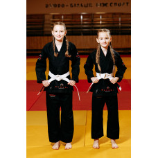 Чорне дитяче кімоно для дівчаток, джиу-джитсу, TM BUDOGI, зріст 120 см, щільність 350 гр/м.кв.