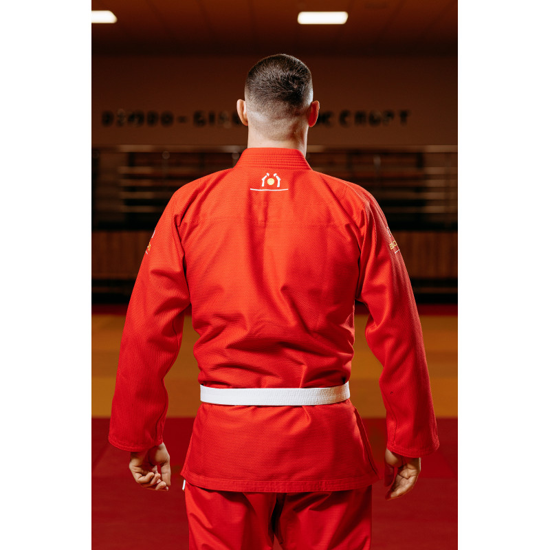 Червоне кімоно для хлопців/чоловіків, джиу-джитсу, TM BUDOGI, зріст 180 см, щільність 450 гр/м.кв.