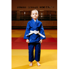 Синее детское кимоно для девочек, дзюдо, TM BUDOGI серия BEGINNER, рост 150 см, плотность 350 гр/м.кв.