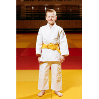 Біле дитяче кімоно для хлопчиків, дзюдо, TM BUDOGI серія BEGINNER, зріст 130 см, щільність 350 гр/м.кв.