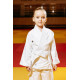 Біле дитяче кімоно для дівчаток, рукопашний бій, TM BUDOGI, 150 см, щільність 350 гр./м.кв.