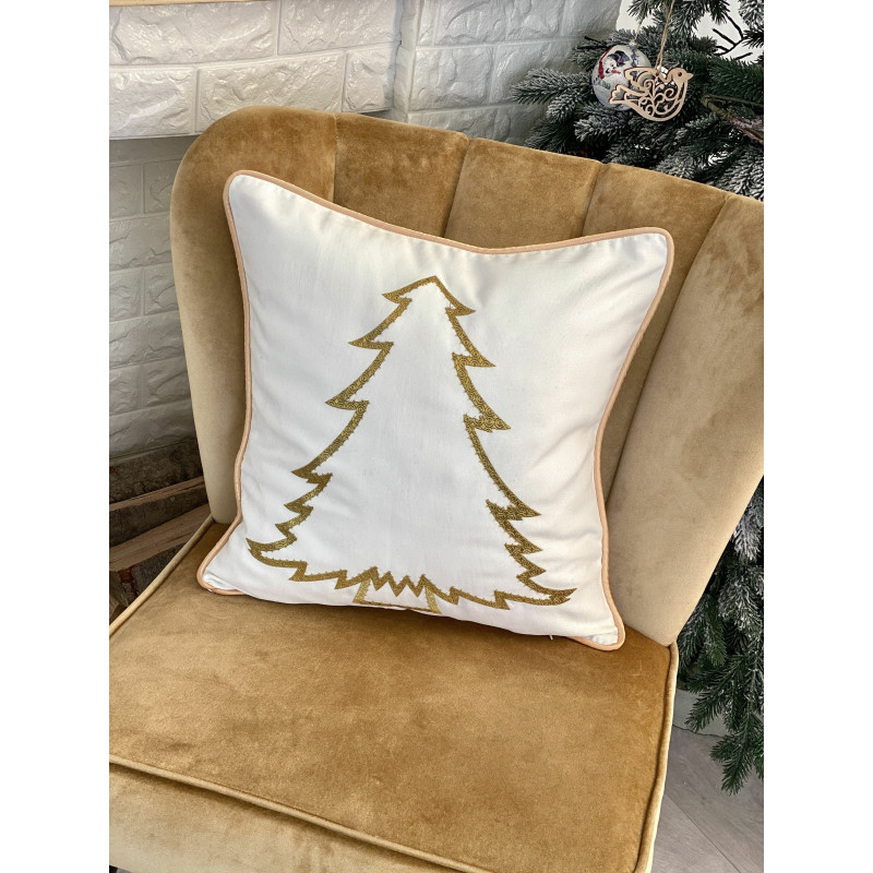 Наволочка одностороння з вишивкою XMAS TREE03