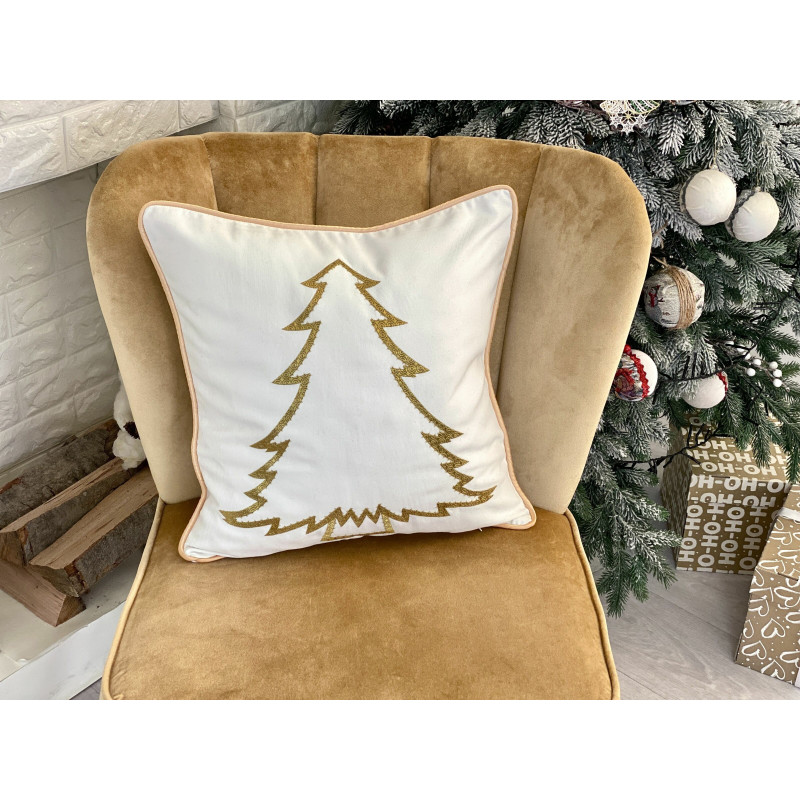 Наволочка одностороння з вишивкою XMAS TREE03