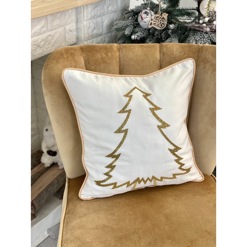 Наволочка одностороння з вишивкою XMAS TREE03