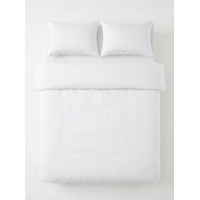 Постільний набір двоспальний SATIN WHITE STRIPE-PN (200x220+3*50x70)