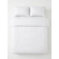 Постільний набір двоспальний SATIN WHITE STRIPE-PN (200x220+3*50x70)