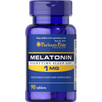 Мелатонін, Melatonin, Puritan's Pride, 1 мг, 90 таблеток