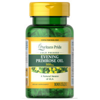 Масло вечерней примулы с ГЛК, Evening Primrose Oil, Puritan's Pride, 500 мг, 100 гелевых капсул