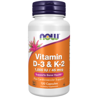 Вітамін D3 та К2, Vitamin D-3 & K-2, Now Foods, 120 капсул