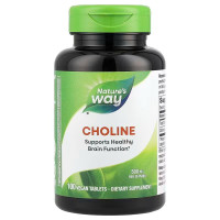 Холін, Choline, Nature's Way, 500 мг, 100 веганських таблеток