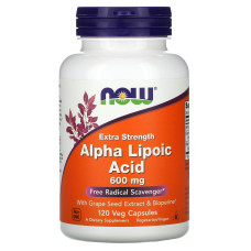 Альфа-ліпоєва кислота, Alpha Lipoic Acid, Now Foods, підвищена міцність, 600 мг, 120 вегетаріанських капсул