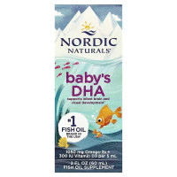 Жидкий рыбий жир для детей + Д3, Baby's DHA, Nordic Naturals, 60 мл