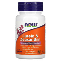 Лютеин и зеаксантин, Lutein & Zeaxanthin, NOW Foods, 60 гелевых капсул